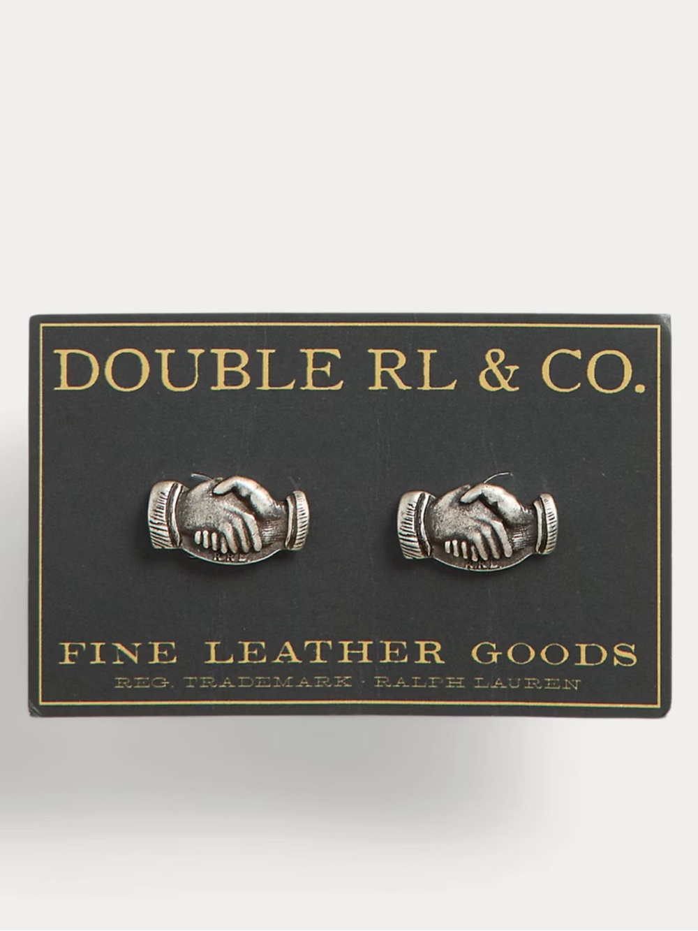 Ralph Lauren Double RL Silver Handshake Cufflinks